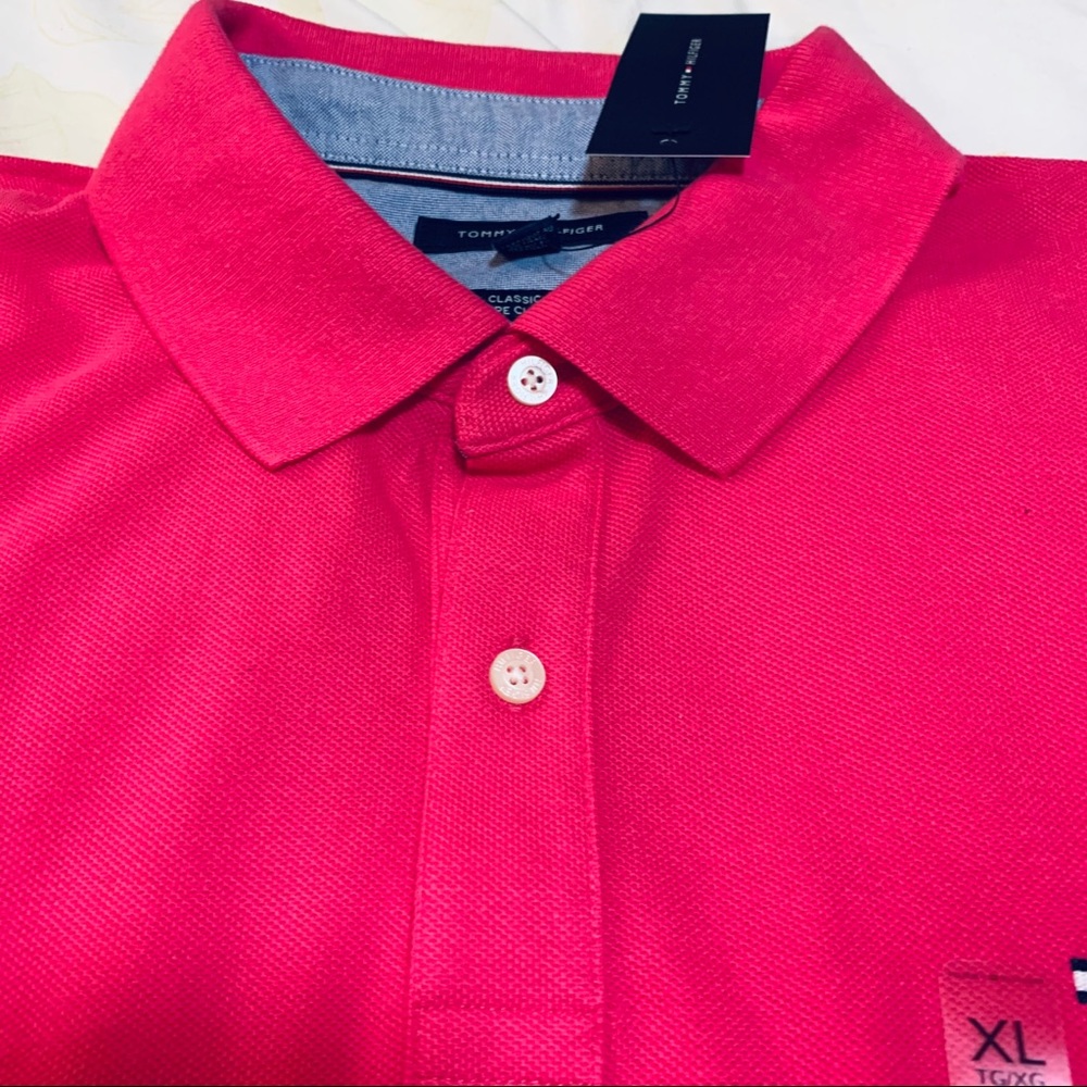 Tommy Hilfiger Men’s Pink Polo Shirt Size: XL New - Picture 3 of 6